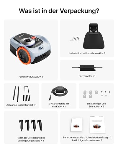 Navimow i205 AWD Mähroboter ohne Begrenzungskabel, 500 m², Allradantrieb, EFLS NRTK + Vision