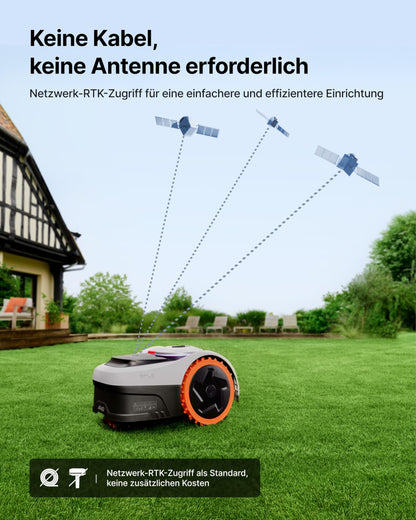 Navimow i205 AWD Mähroboter ohne Begrenzungskabel mit Garage S, 500 m², Allradantrieb bis 45% Steigung, EFLS NRTK + Vision Navigation, Keine RTK-Antenne erforderlich