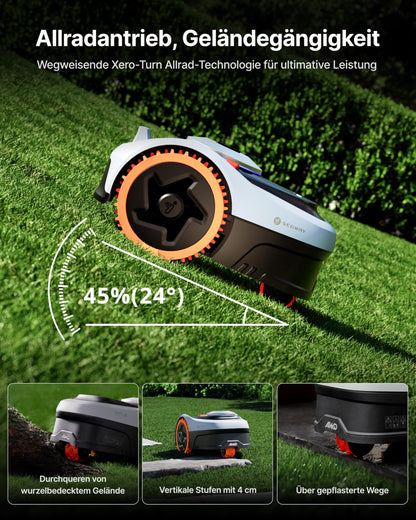 Navimow i208 AWD Mähroboter ohne Begrenzungskabel mit Garage S, 800 m², Allradantrieb, EFLS NRTK + Vision